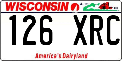 WI license plate 126XRC
