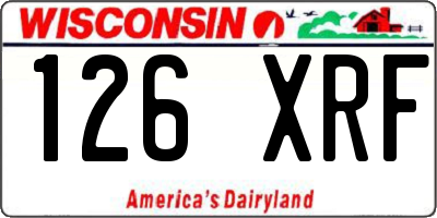 WI license plate 126XRF