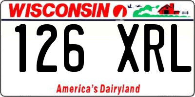 WI license plate 126XRL