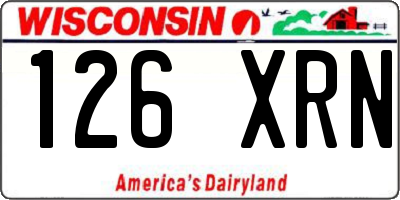 WI license plate 126XRN