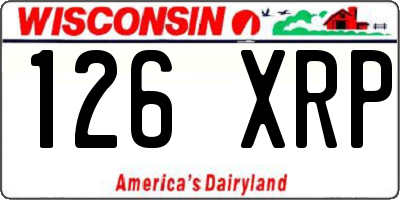 WI license plate 126XRP