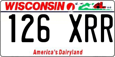 WI license plate 126XRR