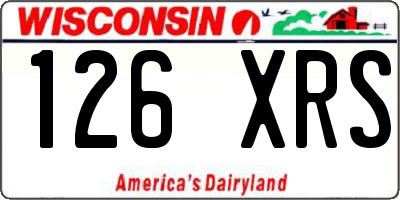 WI license plate 126XRS