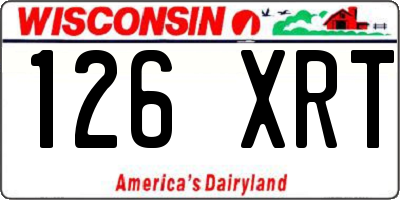WI license plate 126XRT