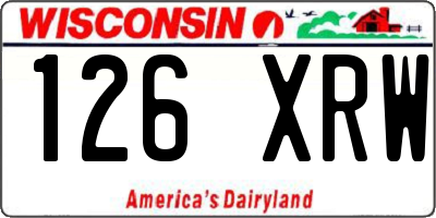 WI license plate 126XRW