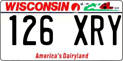 WI license plate 126XRY