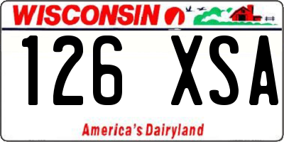 WI license plate 126XSA