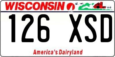WI license plate 126XSD