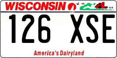 WI license plate 126XSE