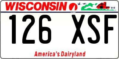 WI license plate 126XSF