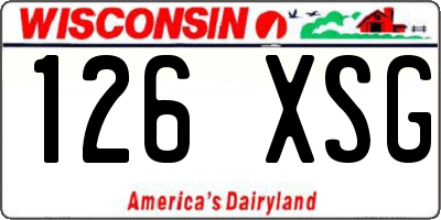 WI license plate 126XSG