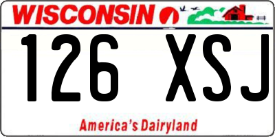 WI license plate 126XSJ