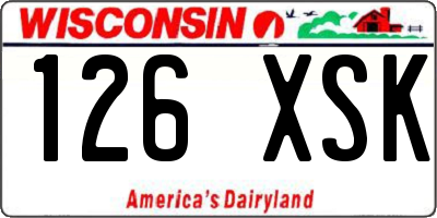 WI license plate 126XSK