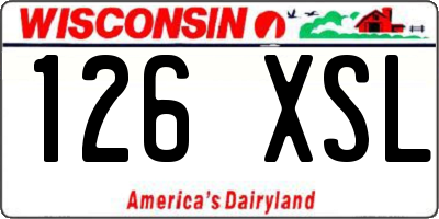 WI license plate 126XSL