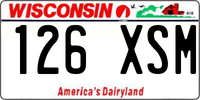 WI license plate 126XSM