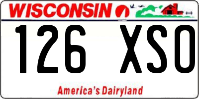 WI license plate 126XSO