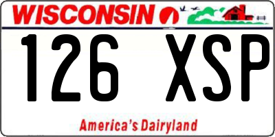 WI license plate 126XSP