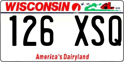 WI license plate 126XSQ