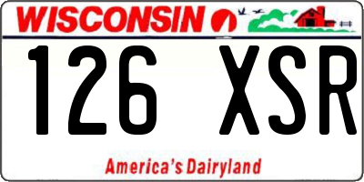 WI license plate 126XSR