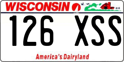 WI license plate 126XSS