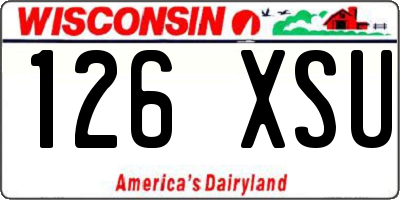 WI license plate 126XSU