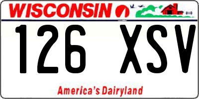 WI license plate 126XSV