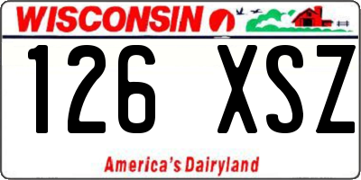WI license plate 126XSZ