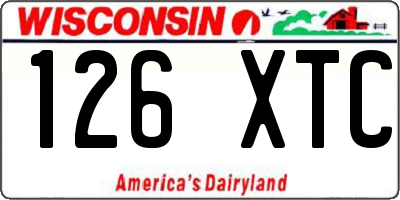 WI license plate 126XTC