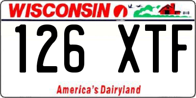 WI license plate 126XTF