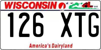 WI license plate 126XTG