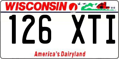 WI license plate 126XTI