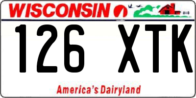 WI license plate 126XTK