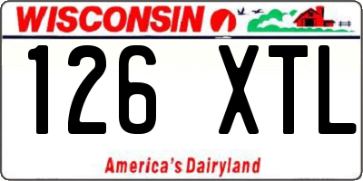 WI license plate 126XTL