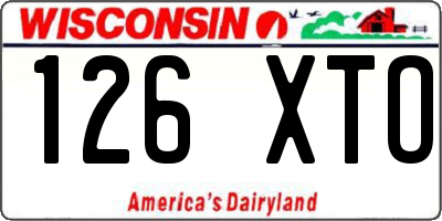 WI license plate 126XTO