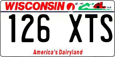 WI license plate 126XTS
