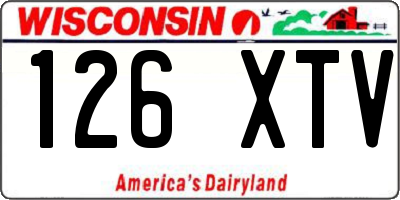 WI license plate 126XTV
