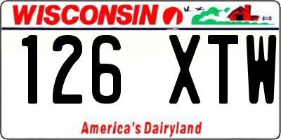 WI license plate 126XTW
