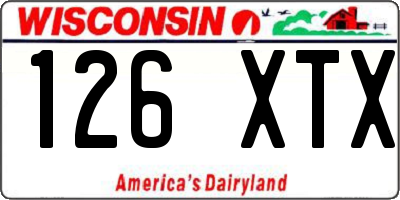 WI license plate 126XTX