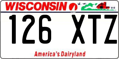 WI license plate 126XTZ