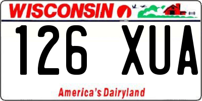 WI license plate 126XUA
