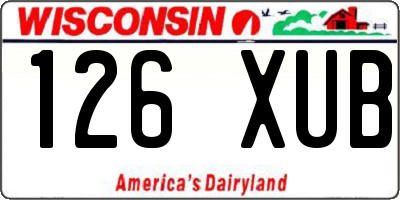 WI license plate 126XUB