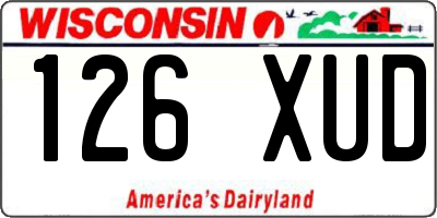 WI license plate 126XUD