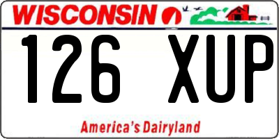 WI license plate 126XUP