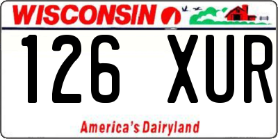 WI license plate 126XUR