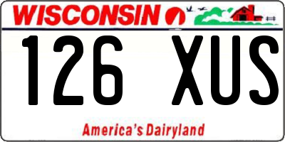 WI license plate 126XUS