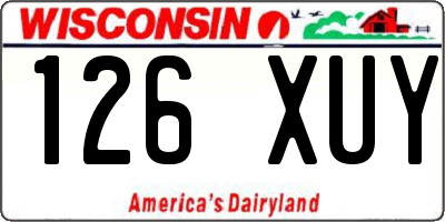 WI license plate 126XUY