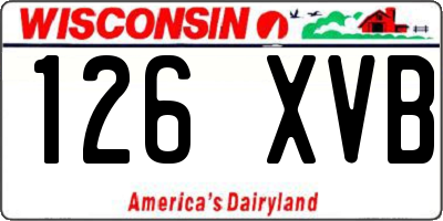 WI license plate 126XVB