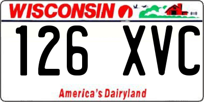 WI license plate 126XVC