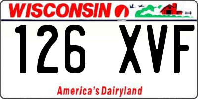 WI license plate 126XVF