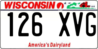 WI license plate 126XVG
